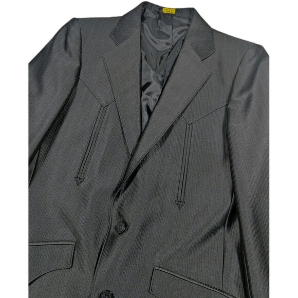 Vintage Mesquite Niver Western Wear Men’s Blazer Sport Coat Size 36R Gray Yoke - Picture 3 of 14